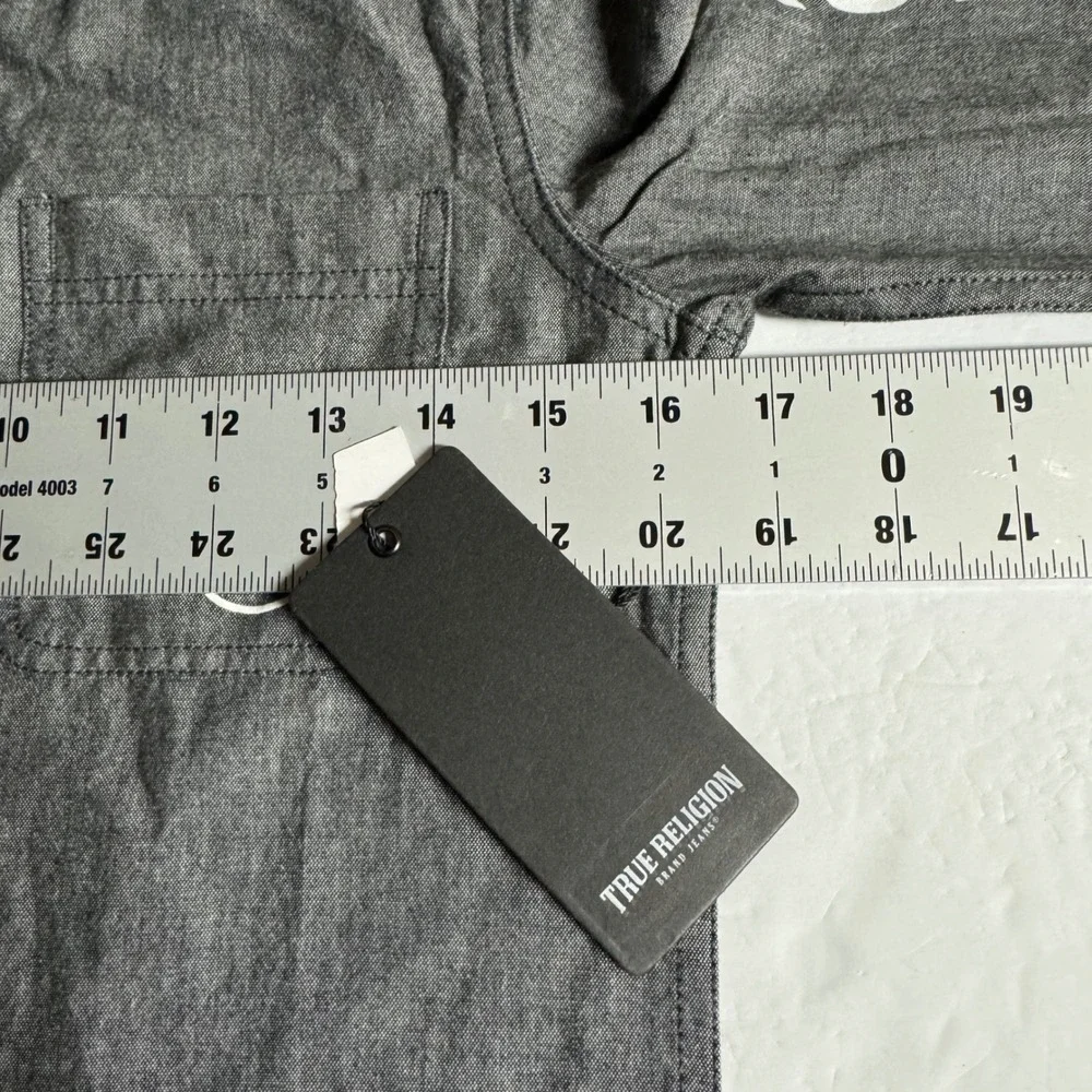 Kids True‎ Religion Gray Long Sleeve Button Up Shirt Size S
